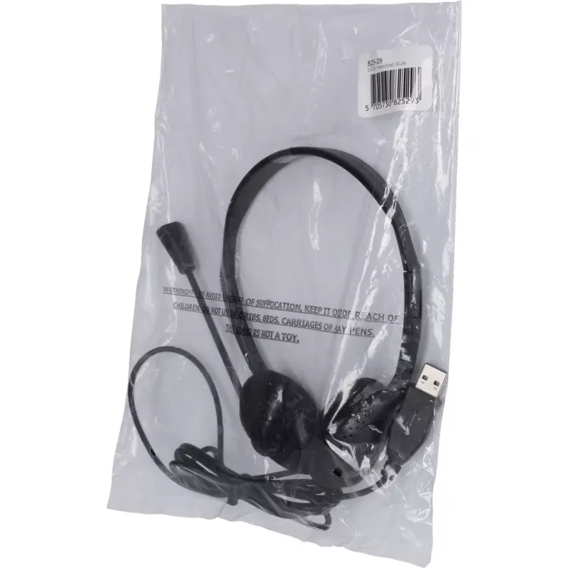 Advanced Accessories USB Headset With Mic - Black
