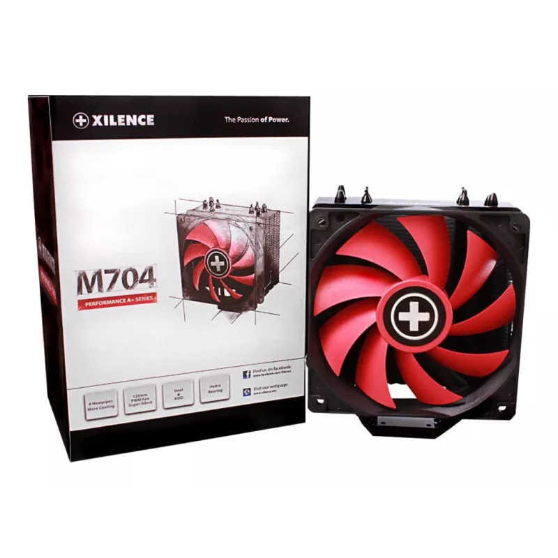 Xilence M704 Processor Cooler 12 cm Black, Red