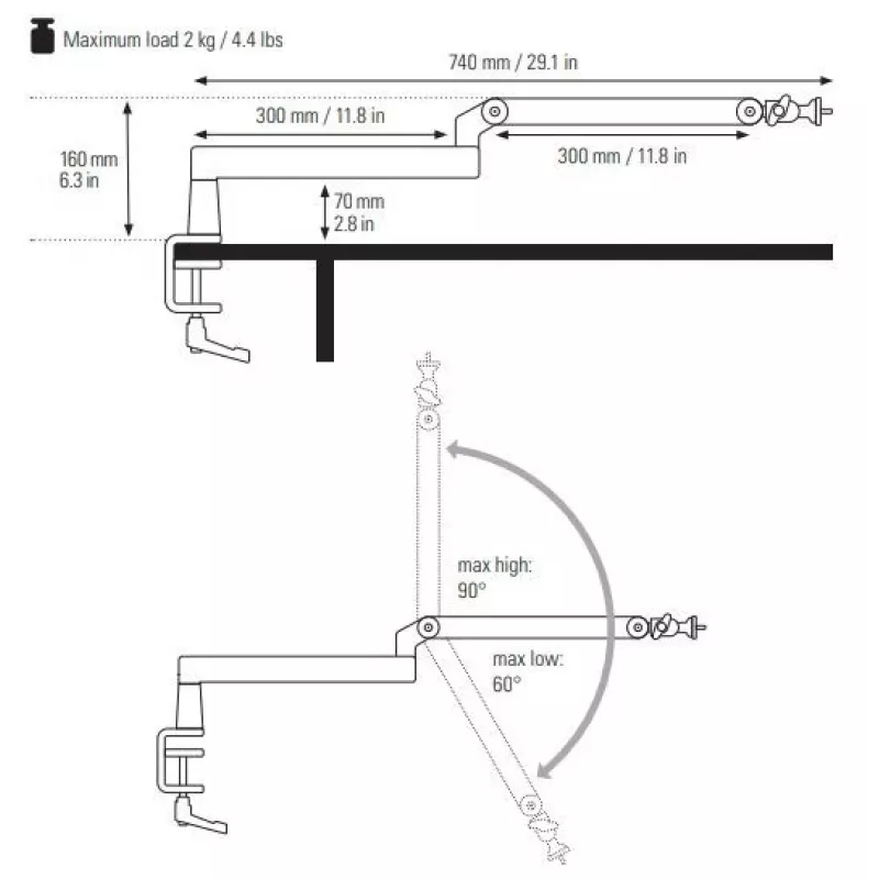 Microphone Arm Elgato Wave Mic Arm Low Profile — adjustable low-profile boom for studio and streaming