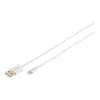 DIGITUS - Lightning-Cable - Lightning (M) to USB (M) - 1,0m - Double Insulation - White - Moulded - for Apple iPad/iPhone/iPod (Lightning) (DB-600106-010-W)