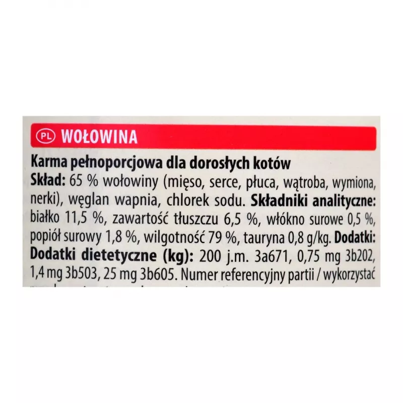 Wet cat food Animonda Carny can 200 g — beef, grain-free, gluten-free, for adult cats, food allergy suitable