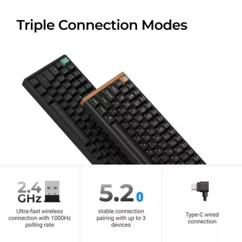 Mechanical keyboard Keychron K4 HE with Gateron Double‑Rail Magnetic Nebula switches, wireless, black, US layout