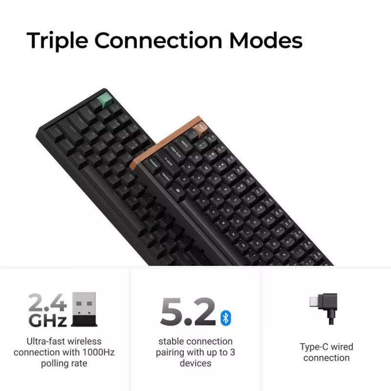 Mechanical keyboard Keychron K4 HE with Gateron Double‑Rail Magnetic Nebula switches, wireless, black, US layout