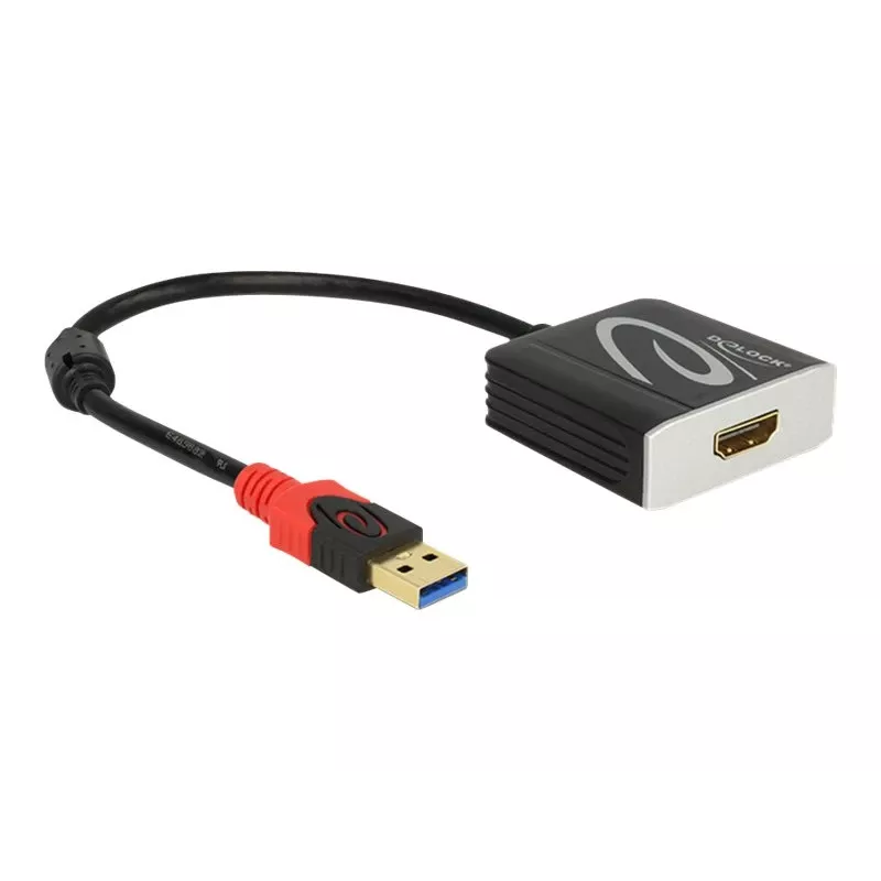Video cable adapter DeLOCK 62736 USB Type-A to HDMI 0.2 m Black
