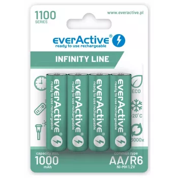 Rechargeable NiMH batteries everActive EVHRL6-1100 1.2V 1100 mAh — 4 pcs, cylindrical