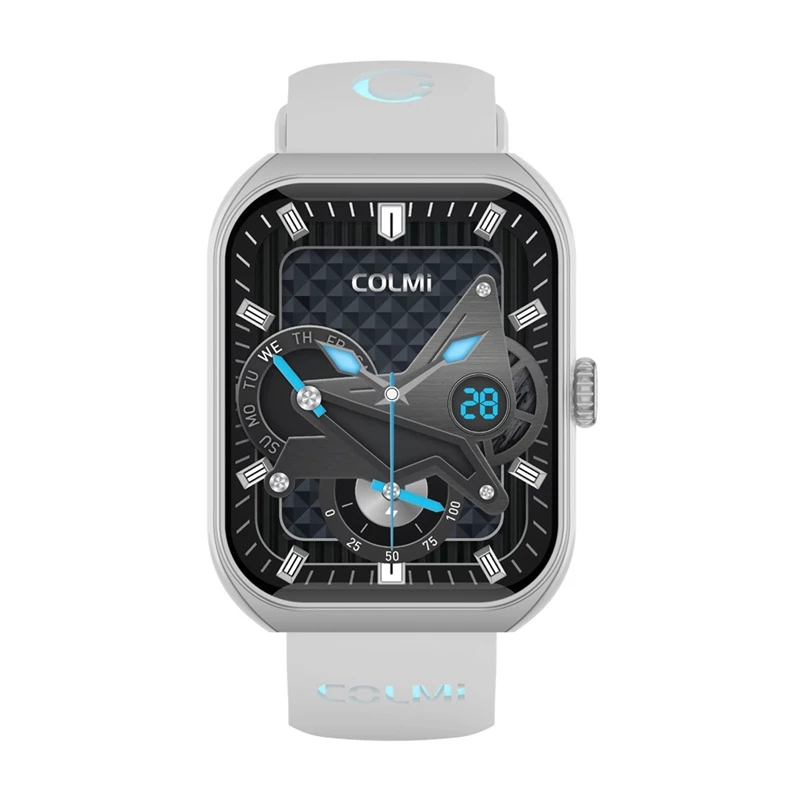 Smartwatch Colmi P86 Silver Bluetooth heart rate monitor, Silver casing