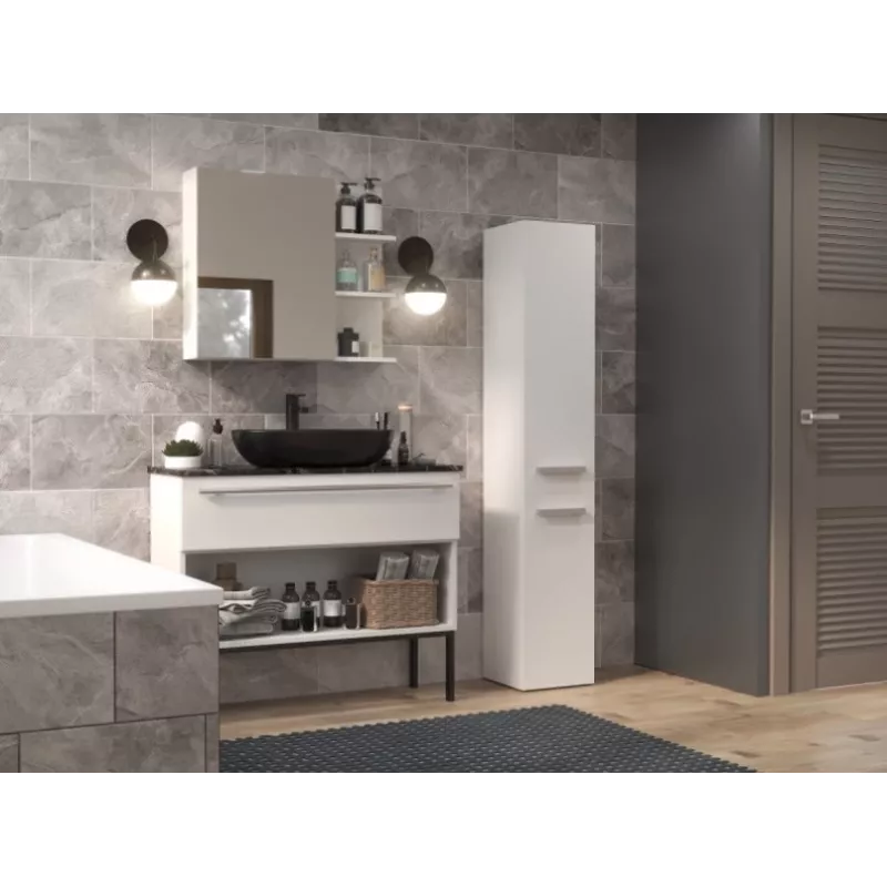 Bathroom cabinet NEL IV 31x30x174 cm, matte white