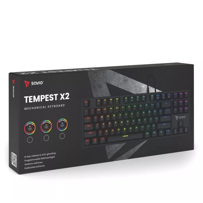 Savio Mechanical Keyboard RGB Tempest X2 Outemu Brown