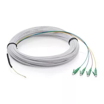 FTTH drop cable DIGITUS singlemode 4 fibers with 4 LC/APC connectors, 30 m