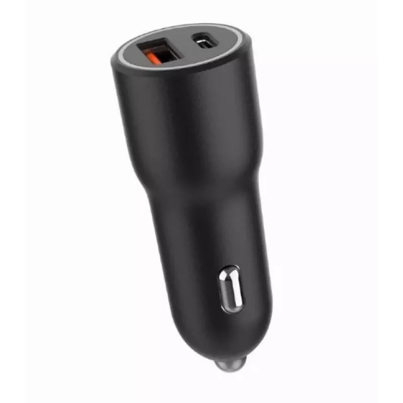Car mobile device charger Gembird TA-UC-AC2PDQC38-CAR-01, USB-C, 38W, 12–24V, black