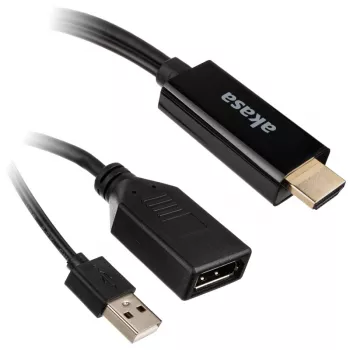 HDMI to DisplayPort Adapter cable Akasa AK-CBHD24-25BK