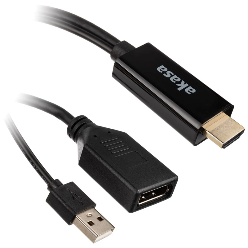 HDMI to DisplayPort Adapter cable Akasa AK-CBHD24-25BK