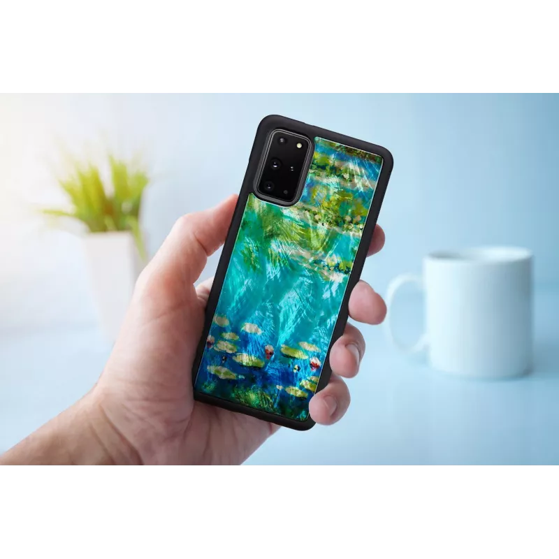 Phone case iKins for Samsung Galaxy S20+ — black water lilies design