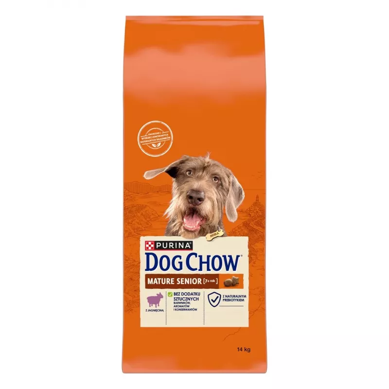 Dry dog food Purina Nestlé Dog Chow Mature Senior with lamb 14 kg, 24% protein, 10% fat