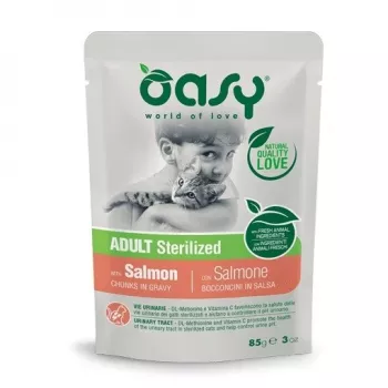 Oasy Chunks in gravy Adult Sterilized Salmon 85gr