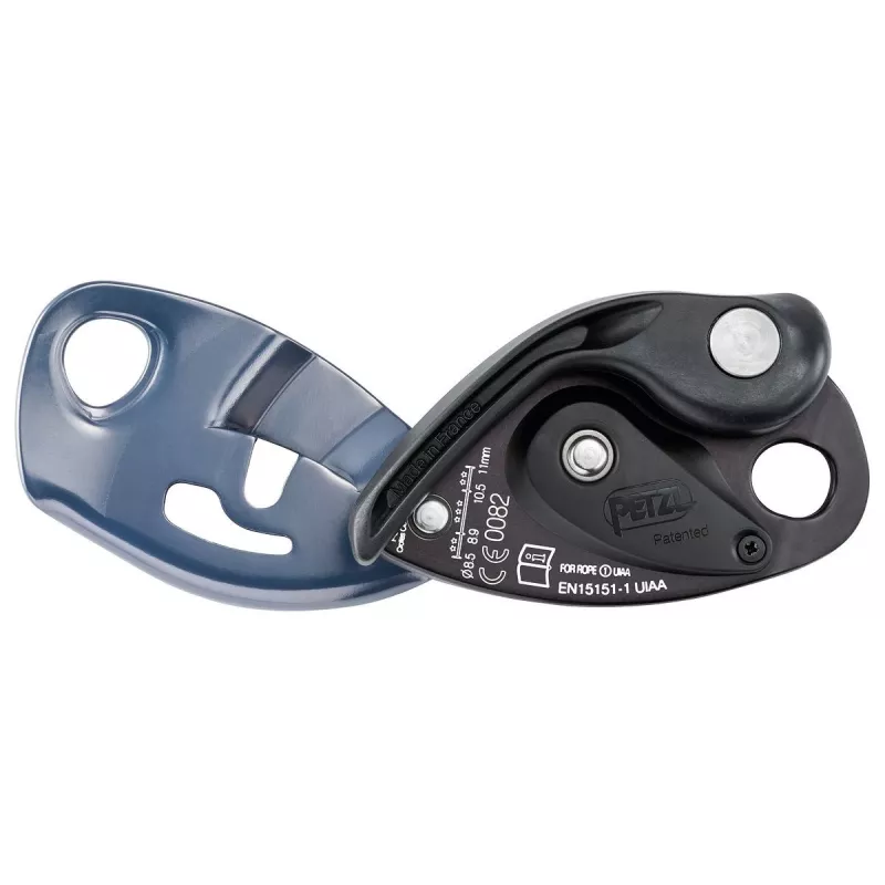Tubular belay device Petzl GRIGRI – Aluminium and steel, 175 g, single pack, red/orange