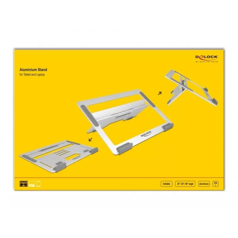 Laptop Stand DeLOCK 18415 Aluminium Portable Travel Design