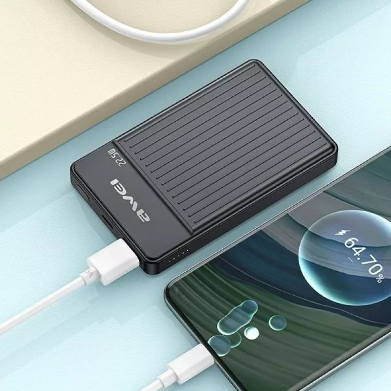 Awei PowerBank MagSafe P33K 10000mAh 22.5W Black/Black (10000mAh, 22W, 15Wh), Powerbank, Black