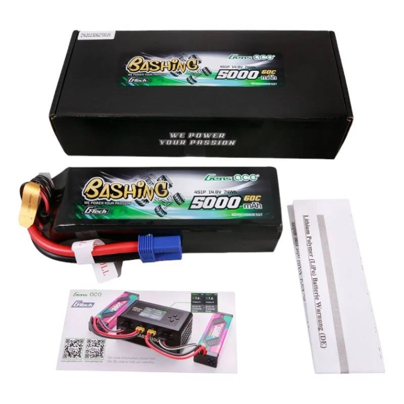 Battery Gens ace G-Tech 5000mAh 14.8V 4S1P 60C Lipo Pack