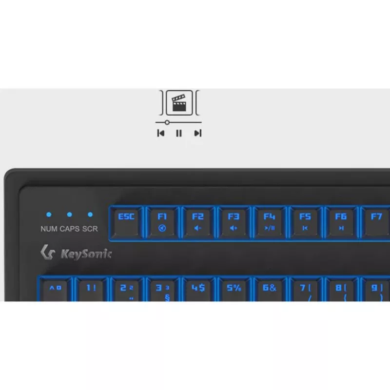 Wired Mechanical Full-size Keyboard KeySonic KSK-8202ELU-T (DE) — USB, German layout, Black