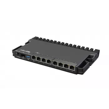 Wired router MikroTik RB5009UG+S+IN — 1x RJ-45, 7x Gigabit copper, 1x SFP+, PoE, DC, 2.5GbE interface, black