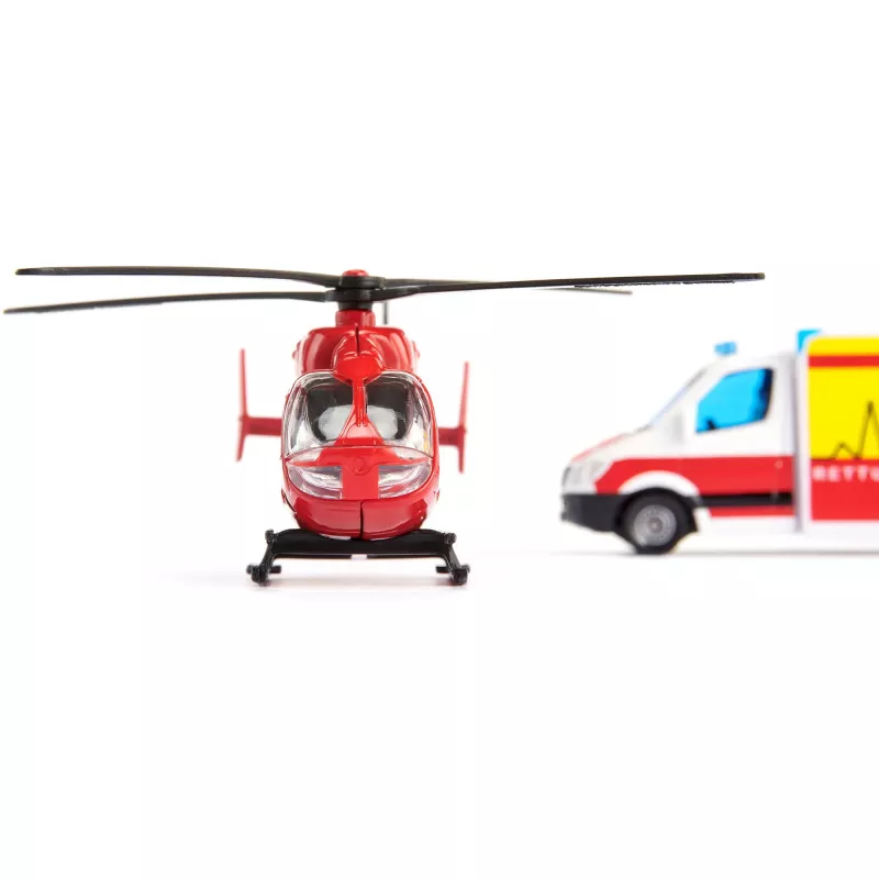 Toy set Usorteret Siku Mercedes-Benz Rescue Van and Helicopter model set