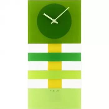 NeXtime klok 2855gn Bold Stripes, 19 x 38 cm, Wall, Green