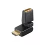 Wentronic Goobay HDMI™-Adapter, HDMI Standard-Socket (Type A), Black - HDMI™ A-Socket > HDMI™ A-Plug, abwinkelbar (60757)