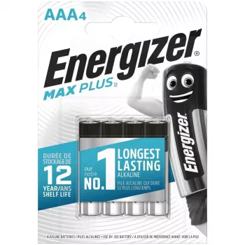 Single-use battery Energizer MAXPLUS AAA 4-pack, Alkaline, 1.5V, operating temp -18–55°C