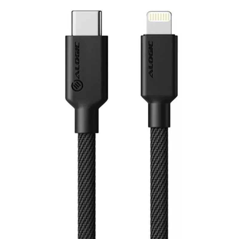 Alogic USB cable 2.0 USB-C male -- Lightning male 1m black