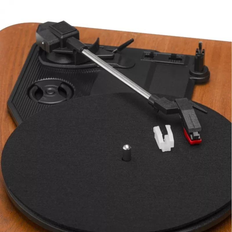 Analogue belt-drive turntable Adler AD 1914 with USB port, ceramic platter, DC motor, 33 1/3 rpm, Bluetooth 5.4, RCA outputs, built-in speakers