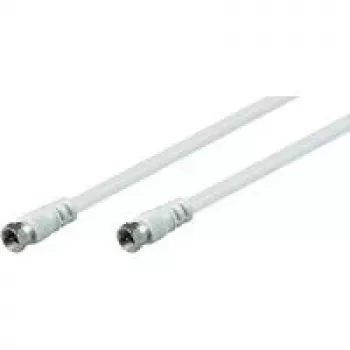 Wentronic Goobay SAT Connection Cable, White, 2.5 m - F-Plug F-Plug (11724)