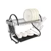 Dish drainer Maestro MR-1025-38-BLACK, freestanding metal drainer, 38 cm width, black