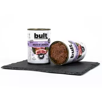 Canned wet dog food BULT Rich in lamb 400 g — complete adult dog diet, 75% moisture, 12% protein, 7.5% fat