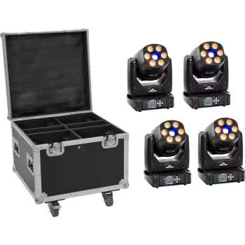 EUROLITE LED set 4x TMH-H90 with wheeled case - portable lighting kit