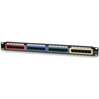 Intellinet Patch Panel, Cat5e, UTP, 24-Port, 1U, Colour-Coded