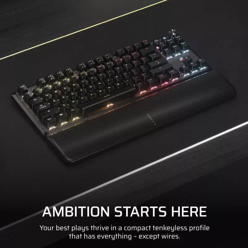 Corsair K70 CORE TKL keyboard Gaming USB + RF Wireless + Bluetooth QWERTZ German Black