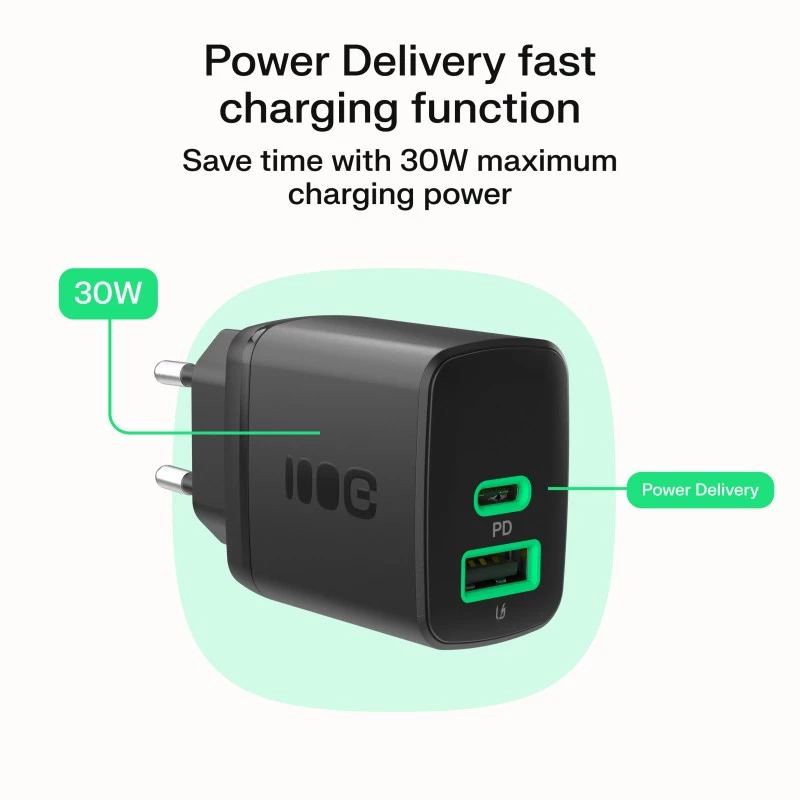 Charger Green Cell PowerSource Duo30 – 1× USB-A, 1× USB-C, 3A