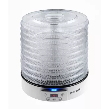 Food dehydrator Concept Solution SO2020, 500 W, LED display, silver, 220–240 V, 3.3 cm grate diameter