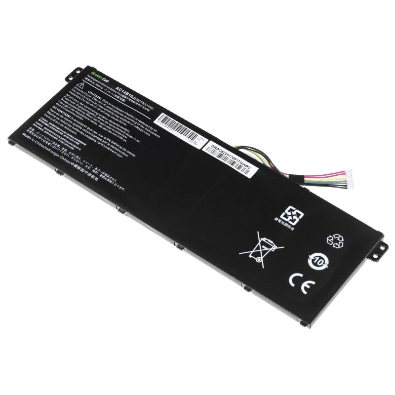 Battery Green Cell AC52 for Acer Aspire E11 ES1-111M ES1-131 E15 ES1-512 Chromebook CB3-111 CB5-311, 11.4V 2200mAh Li-Ion, 3 cells, black