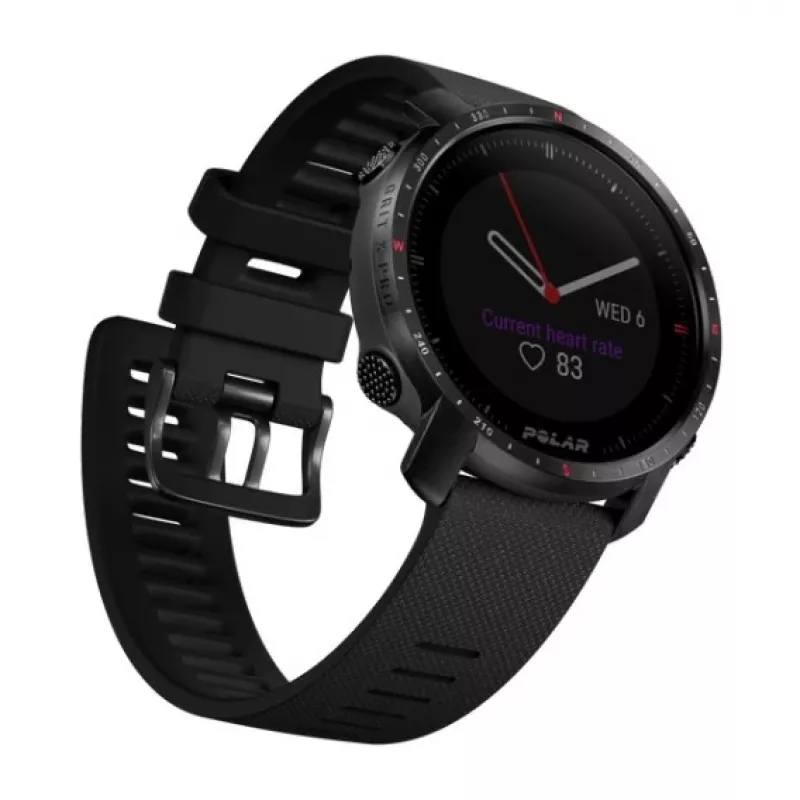 Polar Grit X Pro - Titanium - Sports watch with strap - perforated leather - grey - Band size: M/L - Display 3cm (1.2) - Bluetooth - 41 g (90085777)