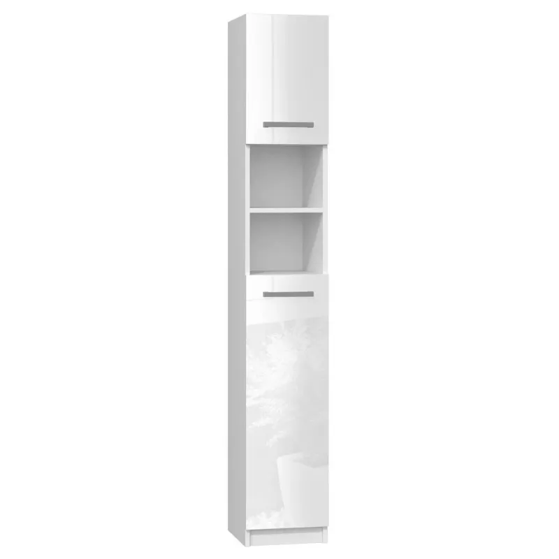 Topeshop MARBELA white gloss bathroom storage cabinet White