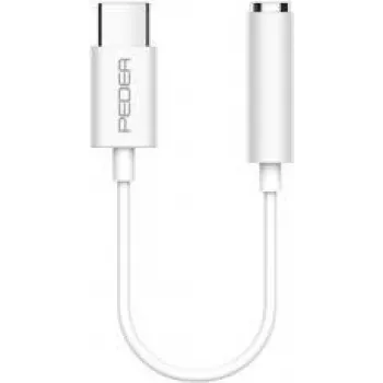 PEDEA USB-C to 3,5mm Headphone Jack ,White, Audio Jack Adapter