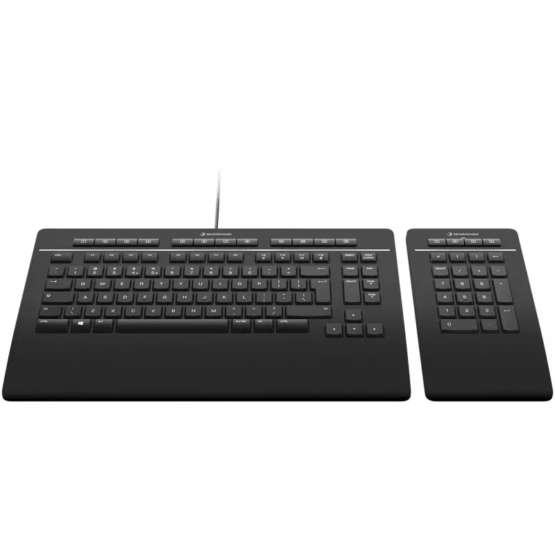 3Dconnexion Pro with Numpad keyboard Office USB RF Wireless Bluetooth QWERTZ Swiss Black