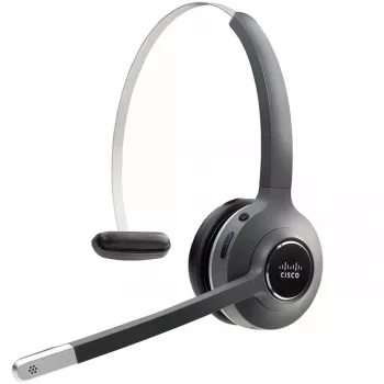 Headset Cisco 561 — wireless single on-ear DECT headset with base, 50–18,000 Hz, 100 m range, 74.5 g, charcoal