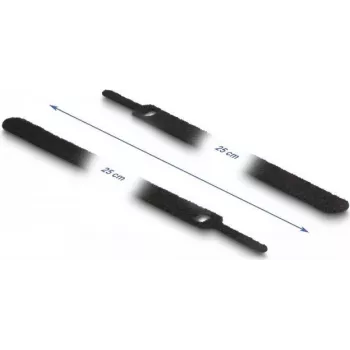 Hook & loop cable tie DeLOCK 19054 250x12mm black 10 pieces
