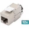 Keystone module DIGITUS CAT 6A shielded with intelligent cable manager, flat RJ-45, 14.5×34.5×21 mm — 12 pcs