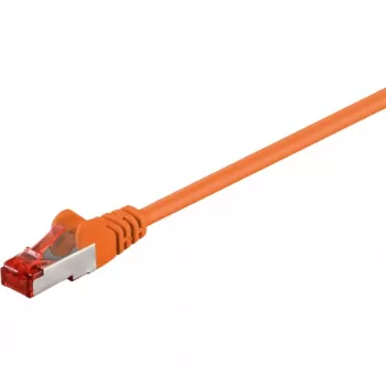 Wentronic Goobay CAT 6 Patch Cable, S/FTP (PiMF), Orange, 10 m - LSZH Halogen-Free, Copper (93469)
