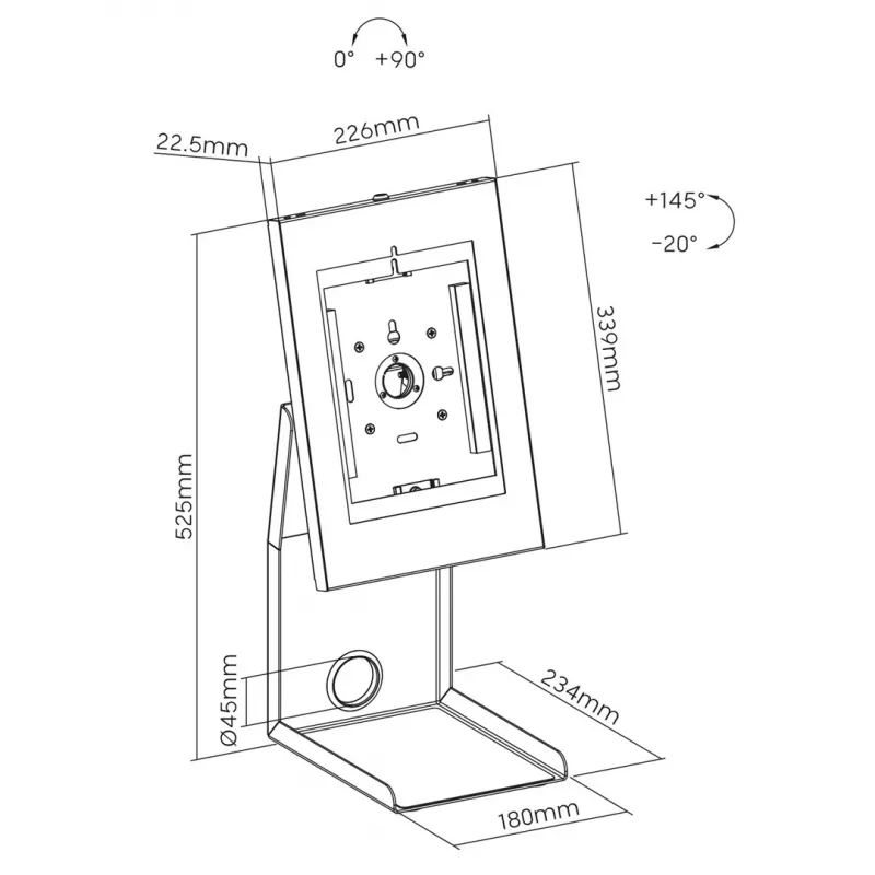 POS stand for tablet and receipt printer MACLEAN MC-336 — supports devices up to 1 kg