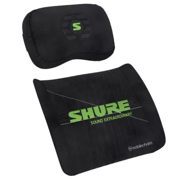 Memory foam cushion set noblechairs Shure Edition GAGC-343 — lumbar and headrest cushions